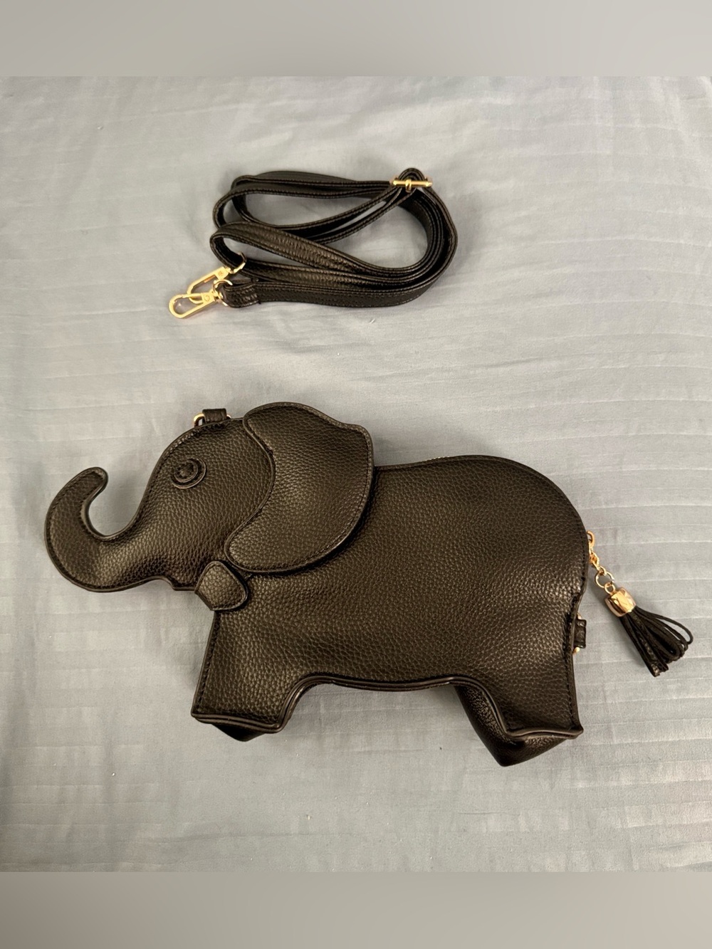 Black Elephant Crossbody Bag with Tassel -  NWOT